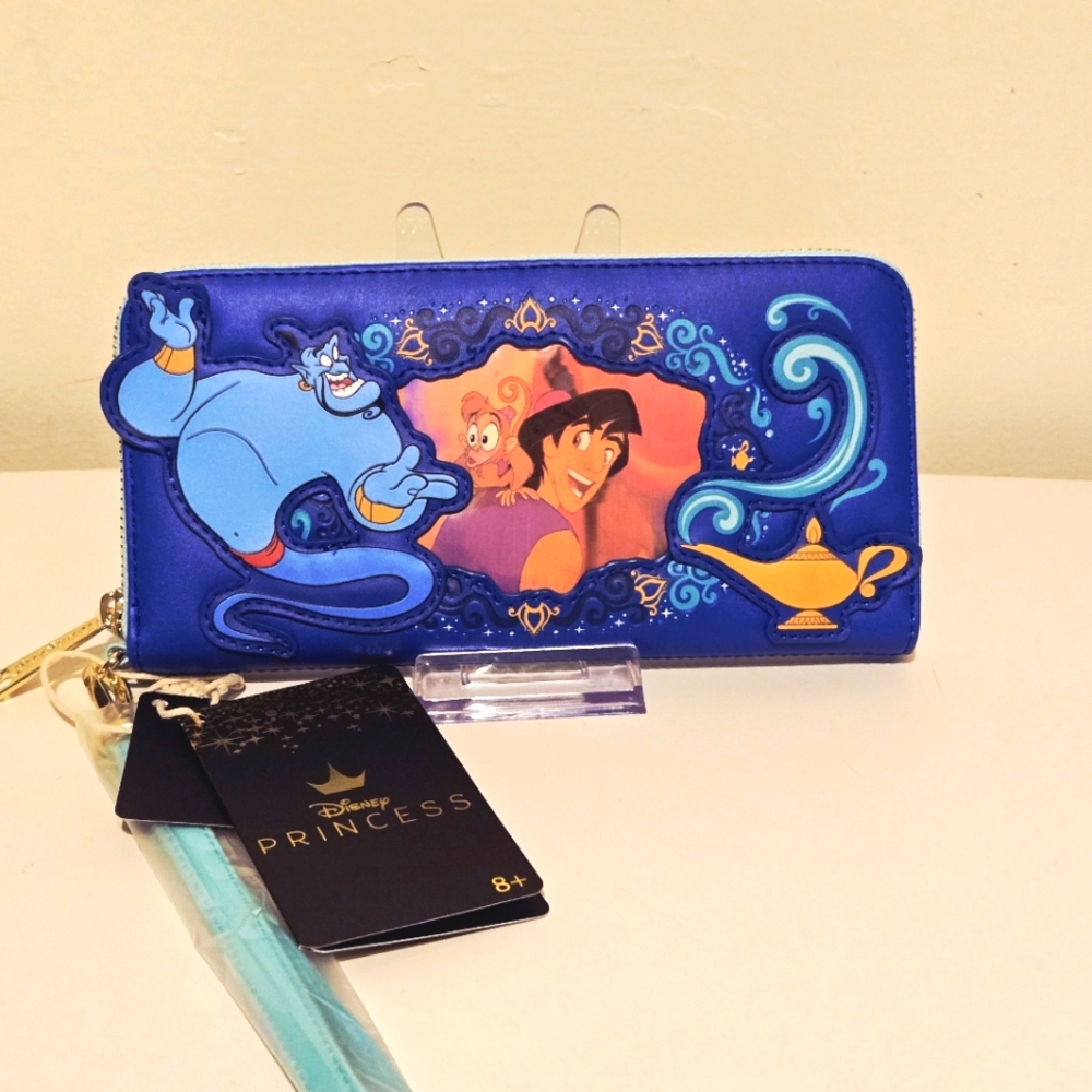 Loungefly Disney Aladdin Jasmine Lenticular Zip Around Wristlet Wallet. NWT